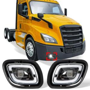 High Soar LED Fog Light for Freightliner Cascadia (2008-2017) Truck,Front Lamp with Bulbs LED Fog Lights Assembly Waterproof for Freightliner Cascadia Driver&Passenger Left&Right Side (White,A Pair)