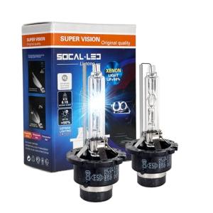 SOCAL-LED LIGHTING D2S 35W Xenon HID Headlight Bulbs - 10000K Deep Blue - 66040 66240 85122 OEM High Low Beam Direct Replacement - Pack of 2