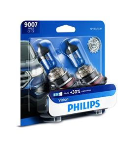 Philips Automotive Lighting 9007 Vision Upgrade Automotive Replacement Headlight Bulb, Fits Select High Beam, Low Beam, or Fog Positions (Pack of 2)