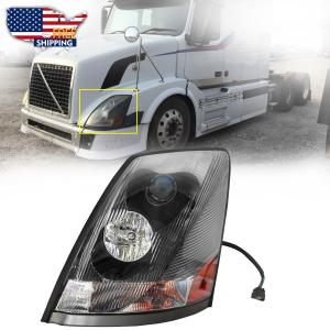 For Volvo VNL 2004-2017 Semi Truck Black Projector Halogen Headlight Left Side