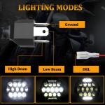 Pair Fit for Kenworth T2000 Semi-truck 7"Inch Round LED Headlights High Low Beam