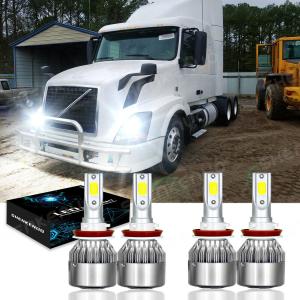 Combo LED Headlight Bulbs For 2004-2015 Volvo VNL Semi Truck High Low Beam 6000k