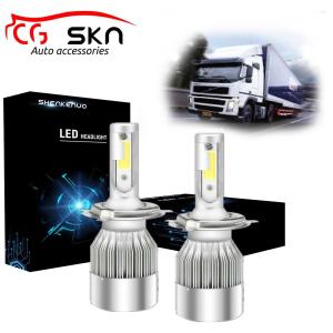 For Semi Truck Headlights White 6000K LED H4 9003 HB2 Driving Bulbs Volvo