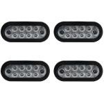 6" LED Clear Red Oval Stop Lamp Turn Tail Brake Light DOT Semi Truck Trailer 4pk