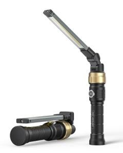 HOTLIGH Rechargeable Work Light - 5000mAh Magnetic Flashlight with 360° Rotate Foldable Design, 1200 Lumens Led Work Light, 3 Lighting Modes Mechanic Light for Car Repairing/Emergency