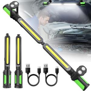 SYLSTAR Work Light for Mechanic, 2400LM LED, 4400mAh Rechargeable, Magnetic, Underhood Work Light with Hooks for Car Repairing/Inspection/Garage/Workshop/Emergency