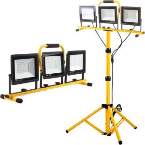 HBN 21000 Lumen LED Work Lights w/ Stand,3 Adjustable Head LED Work Light 6500K