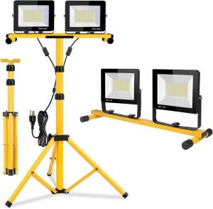 21000 Lumen Work Lights Tripod Stand Foldable 2 Adjustable Head LED Work Light
