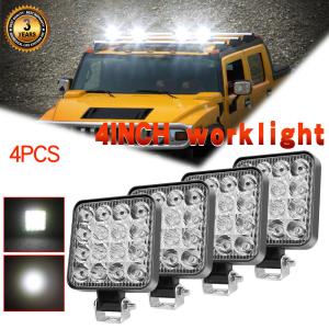 4PCS Square LED Work Light Pods SPOT Lights For Truck Off Road Tractor 12V Fog