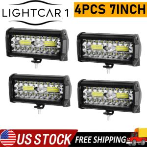 4×7inch LED 2400W Work Light Bar Flood Spot Combo Fog Lamp Offroad Driving Truck