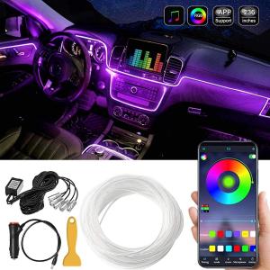 LED Car Interior Strip Light Atmosphere Neon Glow APP-Control Ambient Light Kit