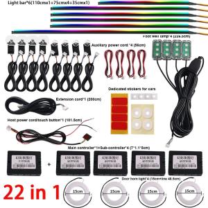 LED Car Interior Strip Light Atmosphere APP-Control Ambient Light 22 IN 1 Kit