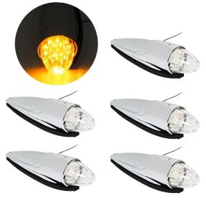 Amber 5x Teardrop Semi LED Roof Truck Cab Marker Lights Clearance Universal