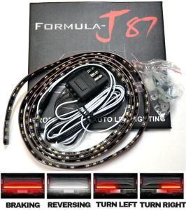 LED Strip 5ft Red 2 Row Tailgate Light C Truck Turn Signal Bed Brake Stop Backup