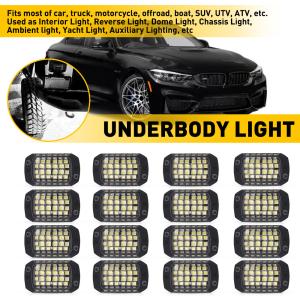 16x Pure White LED Rock Lights Underbody Glow Lamp for Offroad SUV Pickup Truck