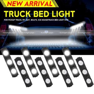8 Pods Waterproof Truck Pickup 24 LED Cargo Bed Light LED Light Pods 6000k White