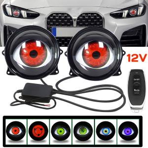 3" LED Dynamic Devil Eyes Light 6 Modes 12V Remote Control Headlight Retrofit