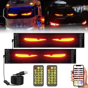 2PCS Devil Eyes Light Car Window LED Display Screen Panel Dynamic Big Eye Lights