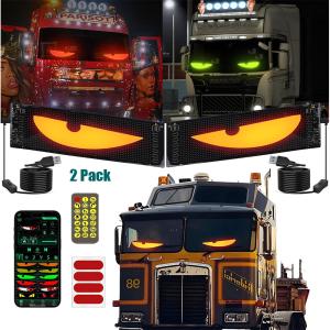 2X Devil Eyes Light, 23''x5'' for Car Truck Windshield,Programmable LED Display