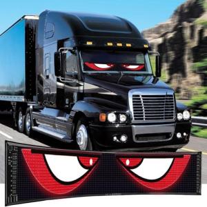 Large Size Devil Eyes Light for Windshield, 52inx7.5in Programmable LED Display for Car Windows - Flexible Waterproof Dynamic Eyes with Bluetooth App Control, Suitable for Cars and Trucks