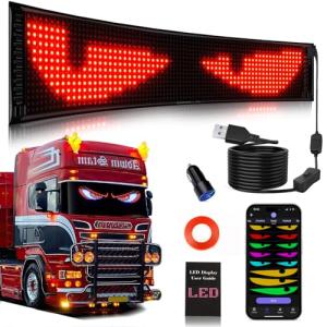 Rayhome Synchronize Multiple Devil Eyes Light for Truck, 23''x5'' Full Color LED Eyes for Truck Windshield, Programmable LED Display for Car, Scrolling Led Light Sign for Car Window