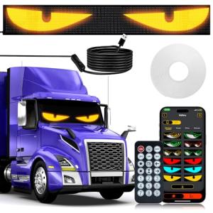 Sachie Ojos LED para Carro: 52.4" Devil's Eye Strip for Semi Trucks, Remote + APP Dual Control, Customizable Windshield Lights