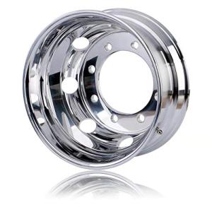 UNIRACING Aluminum Wheels 19.5" X 6.75" Alcoa Style Hub Piloted Alloy Truck Bus Forged Wheel Rim Inside Polish Metallic Silver 1 PC