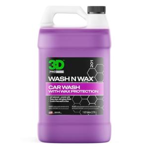 3D Wash N Wax Car Wash Soap - pH Balanced, Easy Rinse, Scratch Free Soap with Wax Protection - 1 Gallon