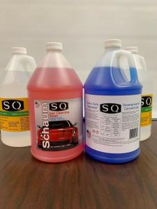 2 gallons of Tire Shine, 1 gallon Concentrated Degreaser, 1 gallon Car Shampoo!