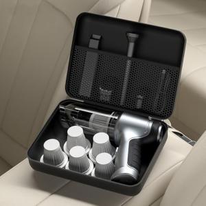 Car Vacuum Cleaner Storage Bag, Vacuum Cleaner Organizer Multipurpose Portable Tool Storage Case, Pouch for Cleaning Brush, Portable Auto Vacuum Storage Zipper Bag (Black)