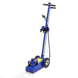 Stark USA 22 Ton Hydraulic Floor Jack Air-Operated Axle Bottle Jack with (4) Extension Saddle Set Built-in Wheels, Blue