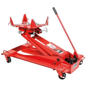 AFF Low Profile Manual Hydraulic Transmission Jack - Heavy Duty Steel Body, Adjustable Saddle with Safety Chain & 360 Handle - For Transmissions, Transfer Cases & Differentials (Multiple Capacities)