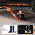 VEVOR Air Jack, 5 Ton/11000 lbs Triple Bag Air Jack, 4-10 S Lifting Pneumatic Jack with Heightened Column Lift up to 21.5"& Adjustable Handle, with Thick Rubber Pad, Fits for Car, SUV, Pickup Truck