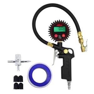 MiltonĀ® Digital Tire Inflator / Pressure Gauge, 0-250 PSI, 14" Air Hose, Lock-on
