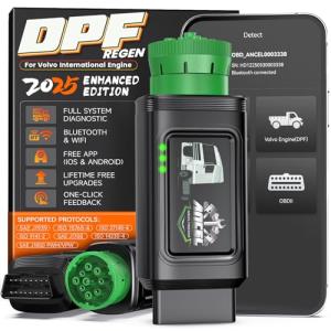 ANCEL HD120 Heavy Duty Truck Scanner with DPF Regen for Volvo & International Engine, Full-System HD-OBD Diesel Truck Diagnostic Tool, Lifetime Free Updates
