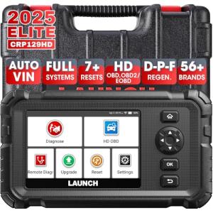 LAUNCH CRP129 HD Heavy Duty Truck Scanner, Full System Diagnostic Diesel Scan Tool with D.P.F Regen, 7+ Resets, Speed Limit Adjust, Oil Reset for Cummins, Detroit, Isuzu, Volvo&More
