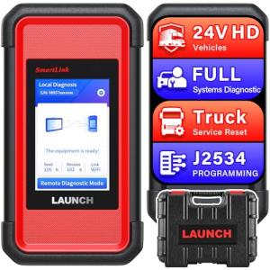 LAUNCH X431 Remote Assisted Diagnostic Tool, Heavy Duty Truck Scanner, Bidirectional Diesel Scan Tool for 24V HD Trucks & Commercial Vehicle, Support CANFD&DOIP, Semi Trucks All System Diagnostic Tool