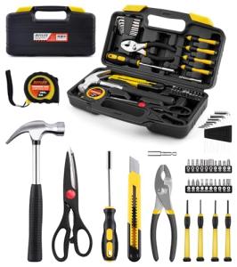 DIFFLIFE 40-Piece Tool Set - General Household Hand Tool Kit with Plastic Toolbox Storage Case…