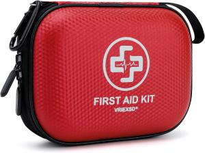 Mini First Aid Kit - 150 Piece Small Waterproof Hard Shell Medical Kit forTravel
