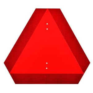 Kichwit Slow Moving Vehicle Triangle Sign, Aluminum Slow Moving Triangle Rust Free, 15.6" x 13.6"/40-mil Thick, Metal Reflective Heavy Duty Safety Sign for Golf Cart, Farm Tractors, Trailers, Outdoor Use