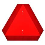 Kichwit Slow Moving Vehicle Triangle Sign, Aluminum Slow Moving Triangle Rust Free, 15.6" x 13.6"/40-mil Thick, Metal Reflective Heavy Duty Safety Sign for Golf Cart, Farm Tractors, Trailers, Outdoor Use