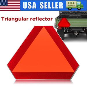Reflective Slow Vehicle Sign 14"x16" Safety Triangle Golf Cart,Tractor, UTV