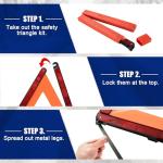 NYXOVA Warning Triangle Kit, Reflective Warning Road Safety Triangle Kit, Foldable Safety Triangle Kit Road Emergency Warning Reflector (3 Pack)