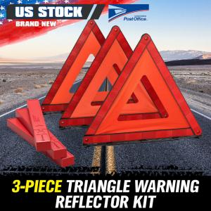 Emergency Warning Triangle DOT Approved Reflective Safety Roadside Kit for Car