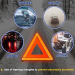 NYXOVA Warning Triangle Kit, Reflective Warning Road Safety Triangle Kit, Foldable Safety Triangle Kit Road Emergency Warning Reflector (3 Pack)