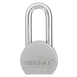 BRINKS Heavy Duty Padlock with Key, 64 mm Commercial Solid Steel with Boron Shackle for Secure Entry, Keyed Padlocks
