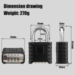 Diyife Heavy Duty Combination Padlock, Large Outdoor Padlock [One-Touch Unlocking] High Security Weatherproof, Design of Hidden Password Suitable for Locker, Home, School, Garage, Gate, Garden