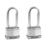 Master Lock M5XTLJ Magnum Heavy Duty Outdoor Padlock with Key, 2 Pack Keyed-Alike