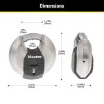 Master Lock Magnum Heavy Duty Stainless Steel Discus Padlock with Keys, Keyed Alike Heavy Duty Storage Lock for Indoor or Outdoor Use, 2 Pack, ‎M40XTCCSEN