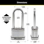 Master Lock M5XTLJ Magnum Heavy Duty Outdoor Padlock with Key, 2 Pack Keyed-Alike